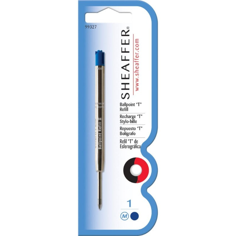 SHEAFFER® BALLPOINT REFILL "T" STYLE - BLUE MEDIUM BLISTER CARD