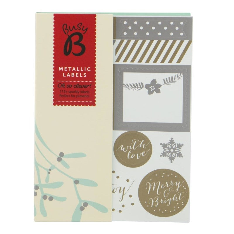 BUSY B CHRISTMAS STICKY LABELS-METALLIC