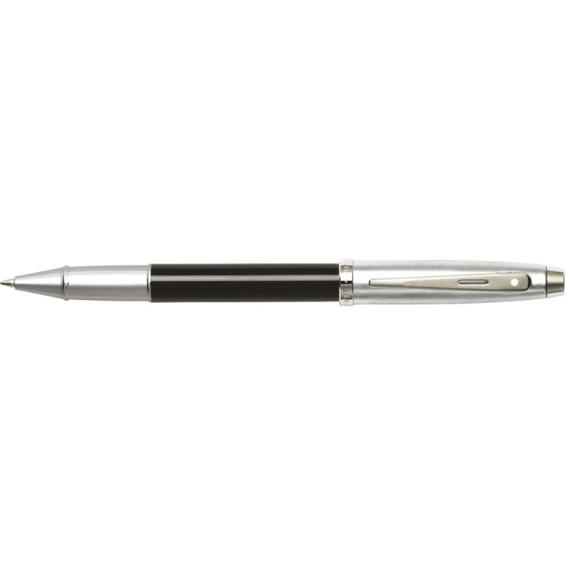 SHEAFFER® 100 GLOSSY BLACK/BRSH CHROME CAP ROLLERBALL PEN HSB