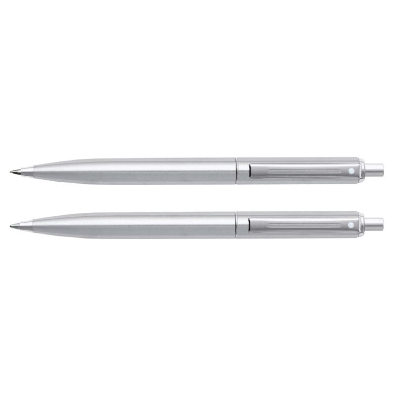 SHEAFFER SENTINEL BRUSHED CHROME BALLPOINT PEN + PENCIL SET