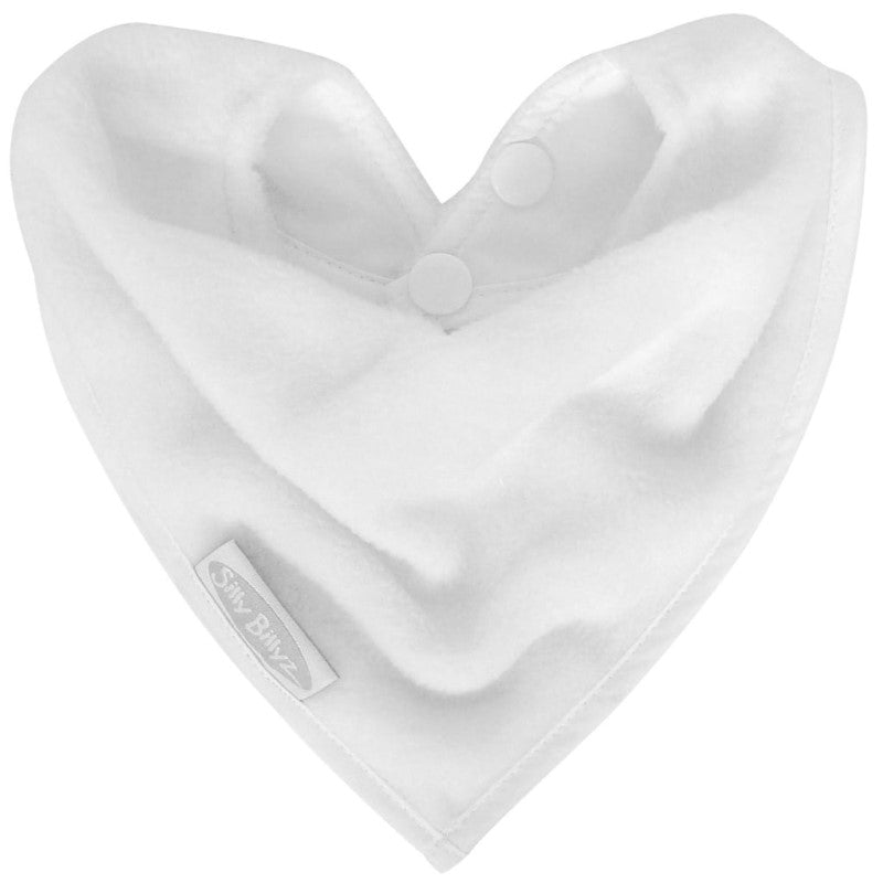 SILLY BILLYZ FLEECE BANDANA BIB WHITE