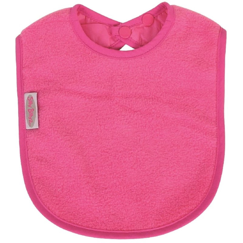 SILLY BILLYZ FLEECE PLAIN LARGE BIB CERISE