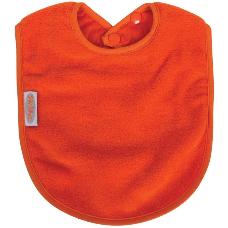 SILLY BILLYZ FLEECE PLAIN LARGE BIB ORANGE
