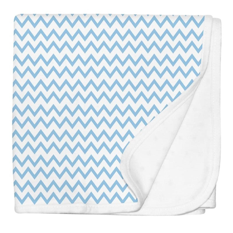 SILLY BILLYZ JERSEY SWADDLE BLANKET BLUE CHEVRON