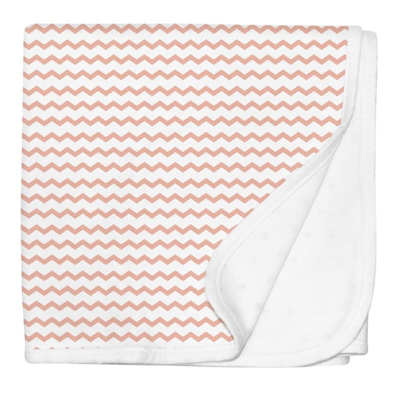 SILLY BILLYZ JERSEY SWADDLE BLANKET PEACH CHEVRON