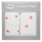 SILLY BILLYZ MUSLIN SWADDLE WRAP 2PK STRAW/BY CRUSH
