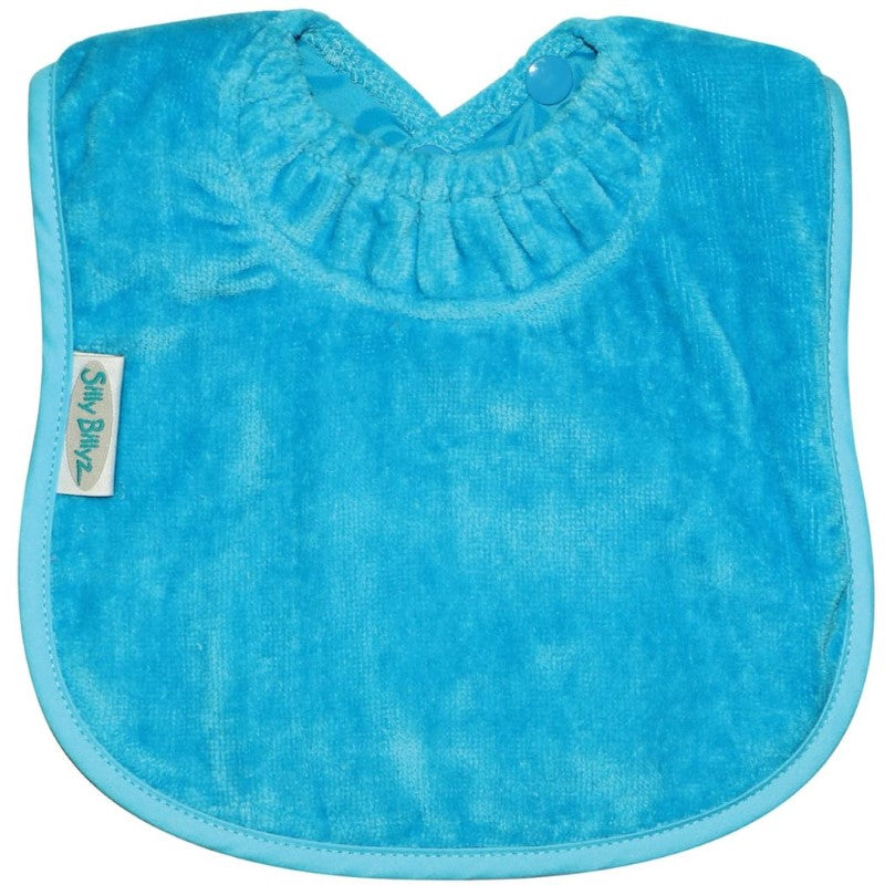 SILLY BILLYZ TOWEL PLAIN LARGE BIB AQUA