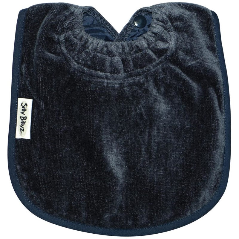 SILLY BILLYZ TOWEL PLAIN LARGE BIB NAVY