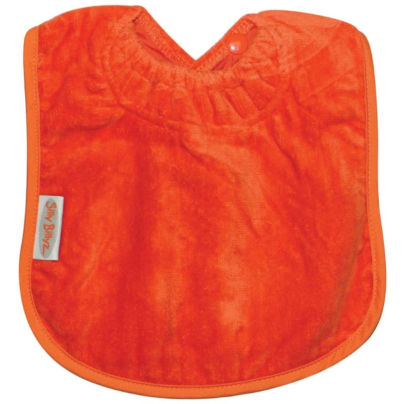 SILLY BILLYZ TOWEL PLAIN LARGE BIB ORANGE
