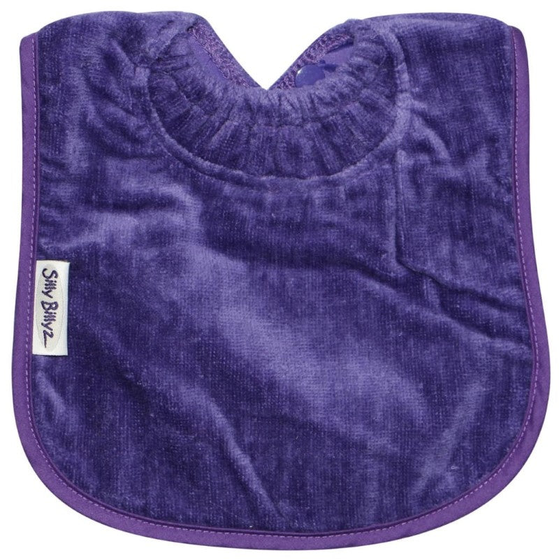 SILLY BILLYZ TOWEL PLAIN LARGE BIB PURPLE