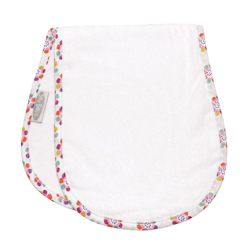 SILLY BILLYZ TOWEL SHOULDER BIB 1PK PANSY