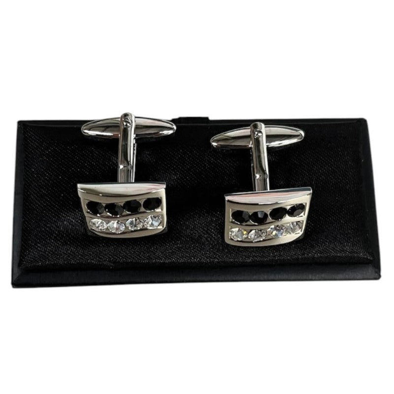 GDESIGN GD JT270 BLK/WH JEWEL CUFFLINK