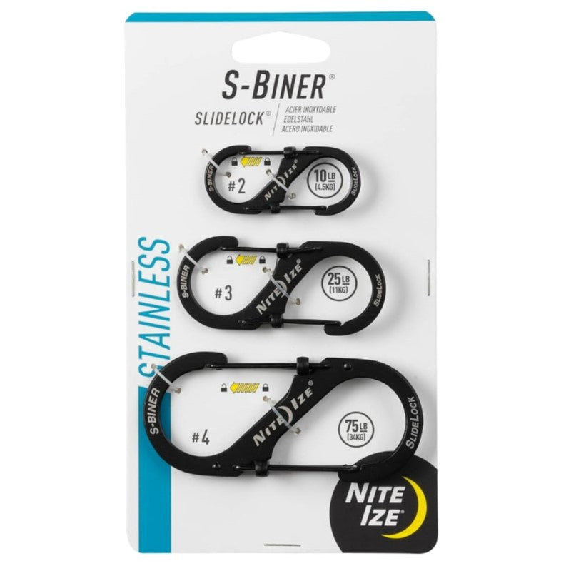 NITE IZE SLIDELOCK CARABINER 3PACK