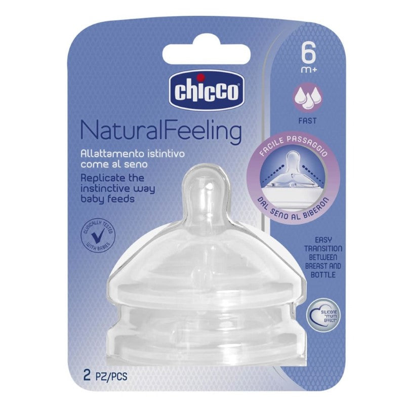 CHICCO TEAT: NATURALFEELING - 6M+ FAST FLOW 2PK