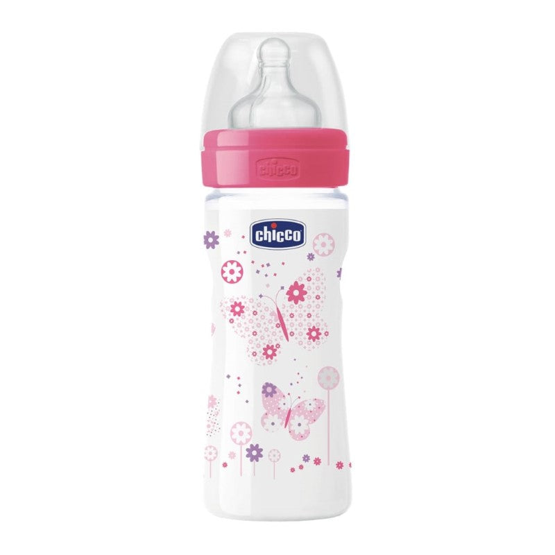 CHICCO BOTTLE: WELL-BEING SIL 2M+ 250ML GIRL