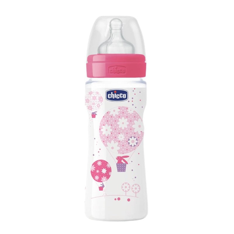 CHICCO BOTTLE: WELL-BEING SIL 4M+ 330ML GIRL