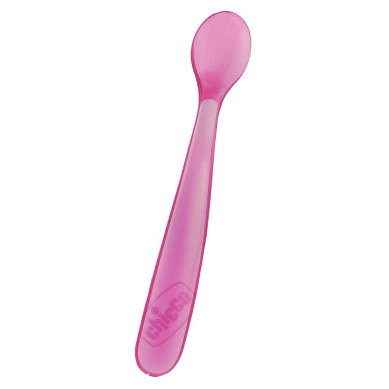 CHICCO SPOON: SOFT SILICONE 6M+ 2PK - PINK