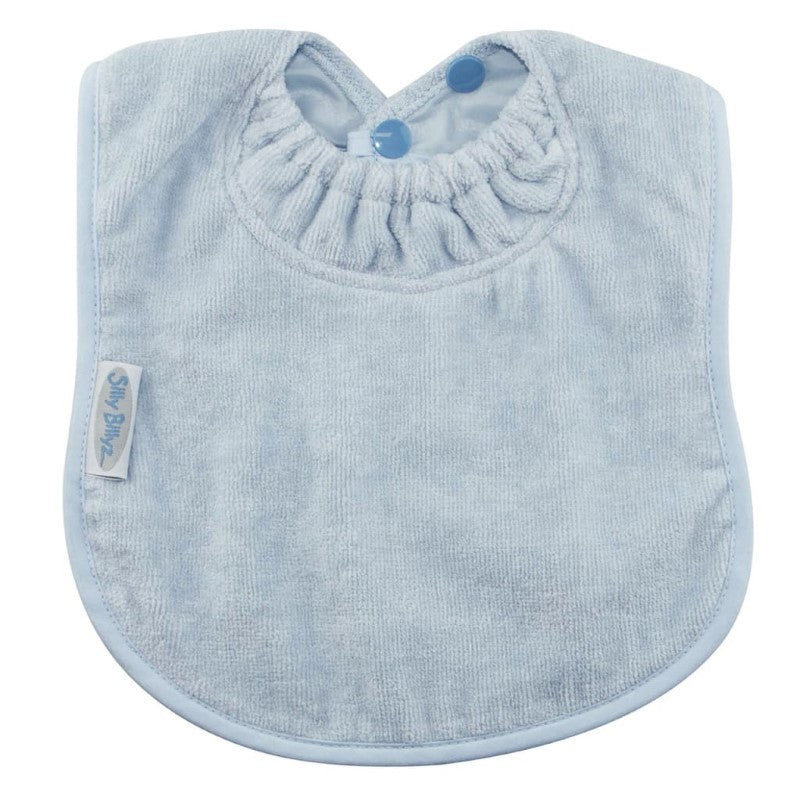 SILLY BILLYZ TOWEL PLAIN LARGE BIB DUSTY BLUE