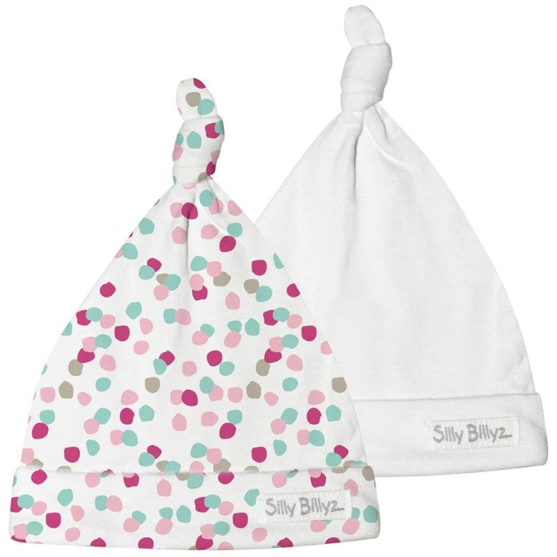 SILLY BILLYZ GUMNUT BABYHAT 2PK CONFETTI