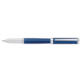 SHEAFFER INTENSITY ENGRAVED BLUE LACQUE/CHROME TRIM MEDIUM FOUNTAIN PEN