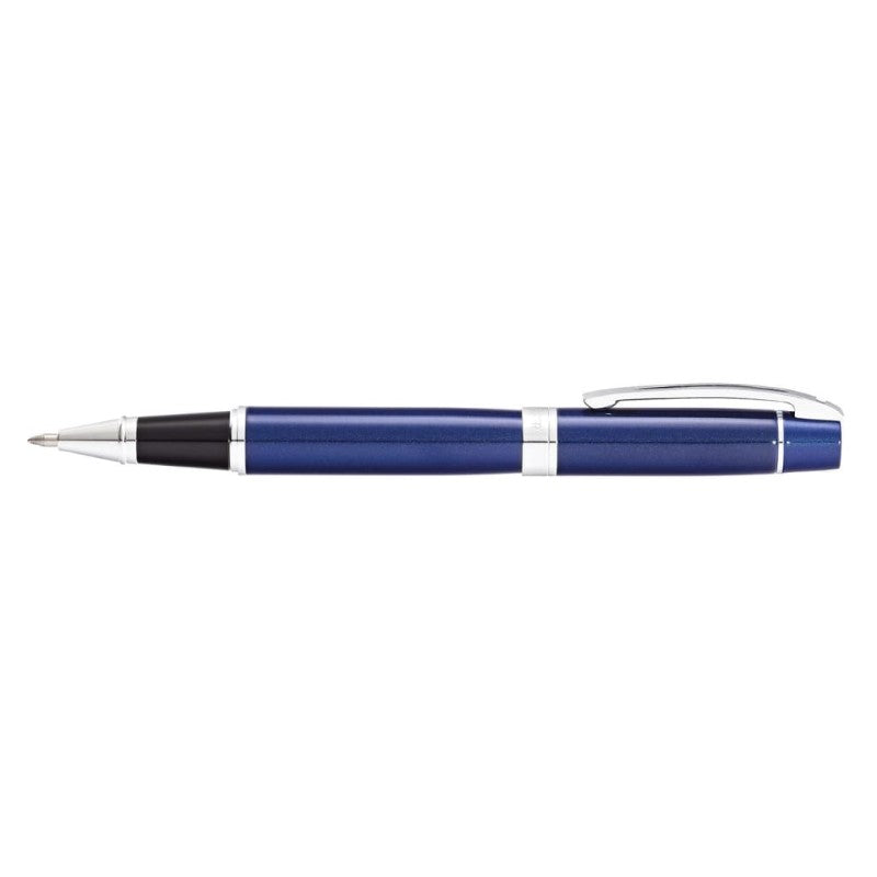 SHEAFFER® 300 9341 GLOSSY BLUE ROLLERBALL PEN WITH CHROME TRIM