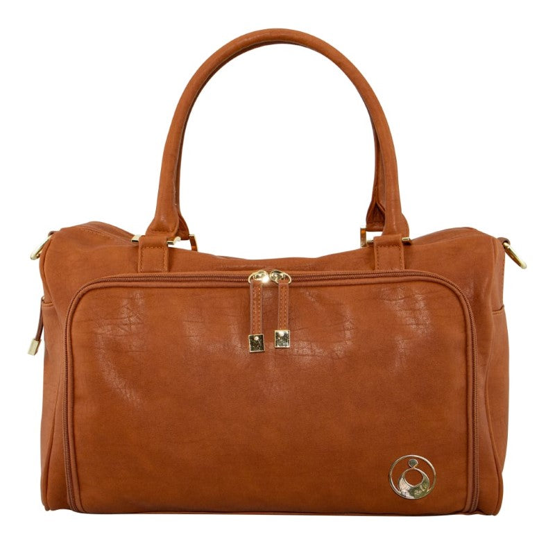 ISOKI DOUBLE ZIP SATCHEL AMBER TAN