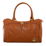 ISOKI DOUBLE ZIP SATCHEL AMBER TAN