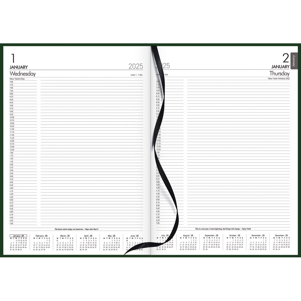 Collins Rhapsody A41 Day To Page Diary Odd Year Racing Green