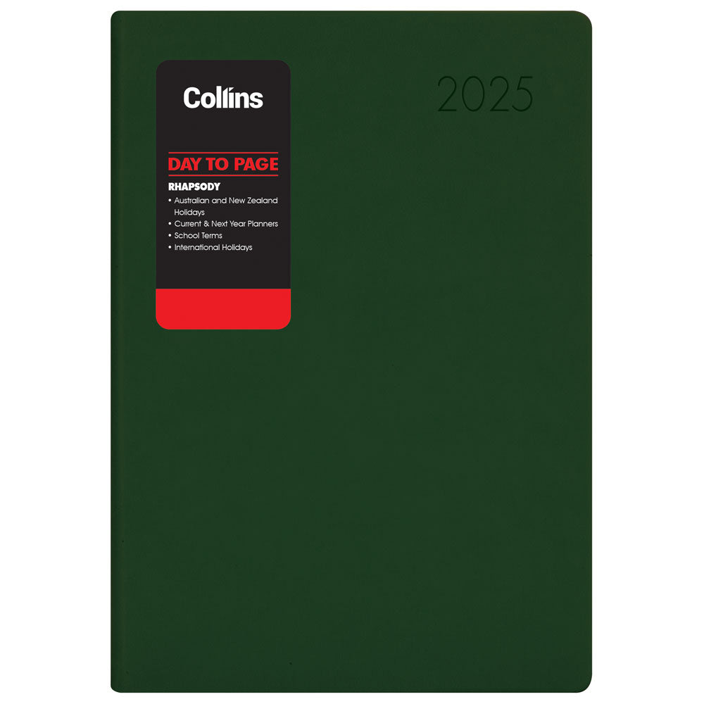 Collins Rhapsody A51 Day To Page Diary Odd Year Racing Green