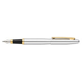 SHEAFFER® VFM 9422 POLISHED CHROME FOUNTAIN PEN WITH GOLD-TONE TRIM - FINE