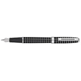 SHEAFFER PRELUDE BLACK LACQUER ENGRAVED LINES FINE FOUNTAIN PEN