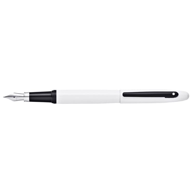 SHEAFFER VFM WHITE LACQUER BLACK BALLPOINT PEN