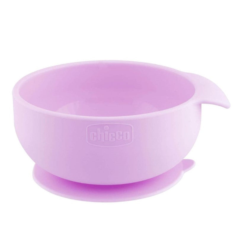 CHICCO SILICONE SUCTION BOWL PINK 6M+