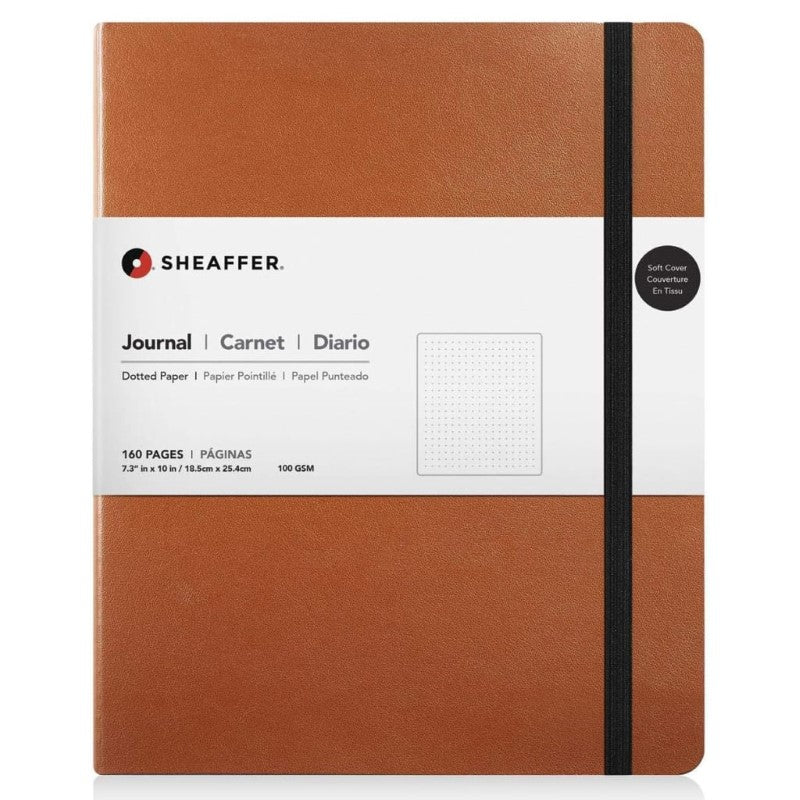 SHEAFFER DOTTED JOURNAL TAN MED W EMPTY PEN SLOT