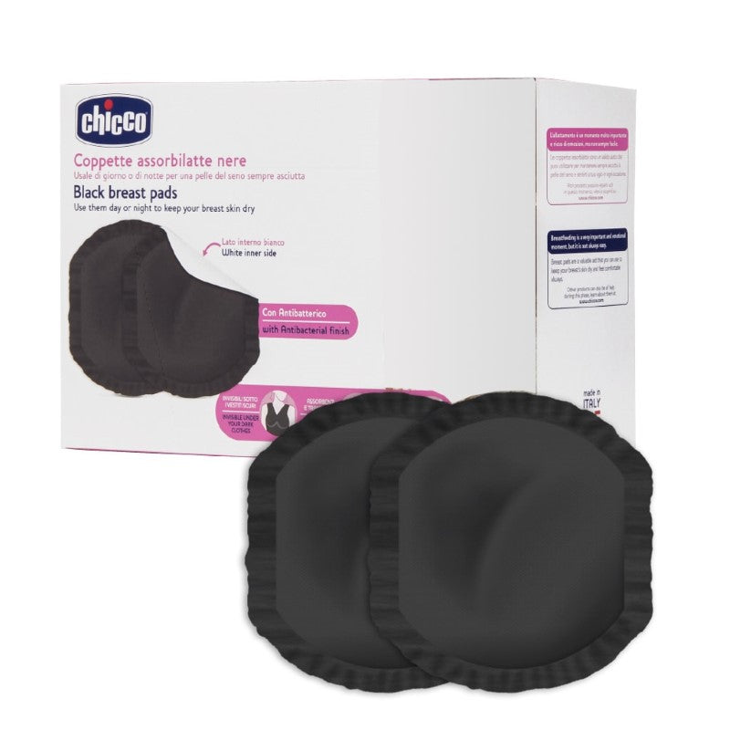 CHICCO BLACK DISPOSABLE BREAST PADS BLACK - 60PK
