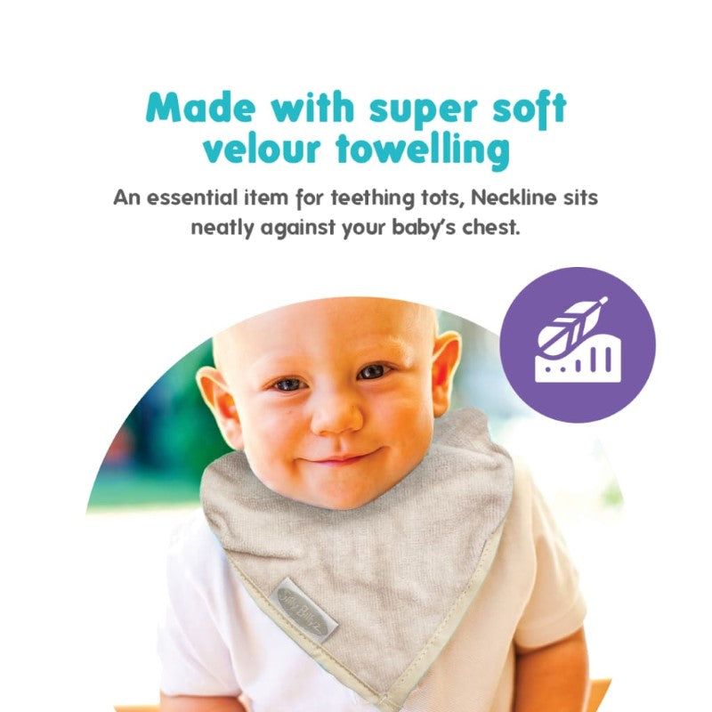 SILLY BILLYZ TOWEL BANDANA BIB WHITE SAND