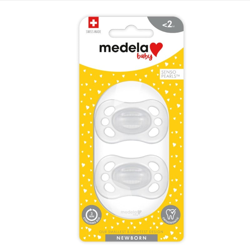 MEDELA SOOTHER NEWBORN TRANS UNISEX 0-2MTH 2PK