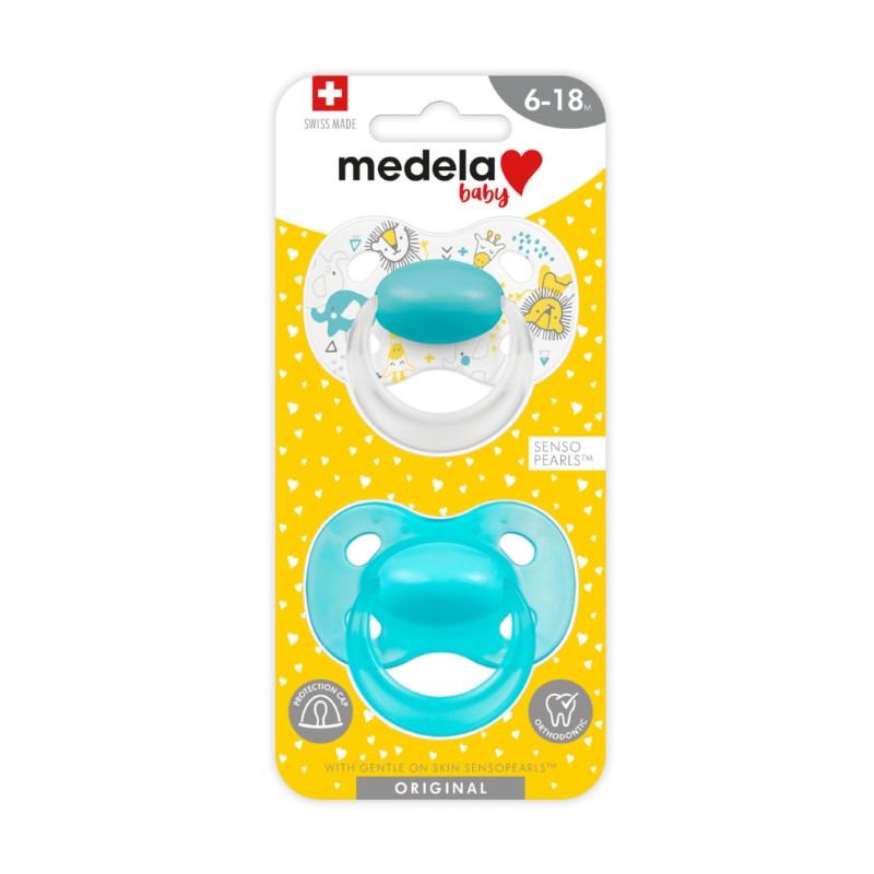 MEDELA SOOTHER ORIGINAL BOY 6-18MTH 2PK