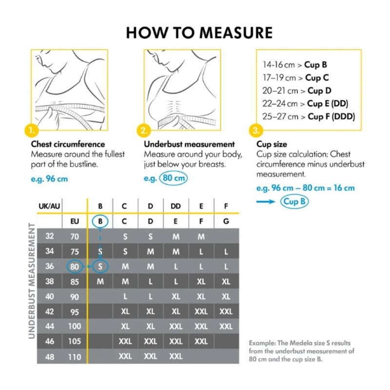 MEDELA KEEP COOL SLEEP MAT/NURSING BRA BLK S