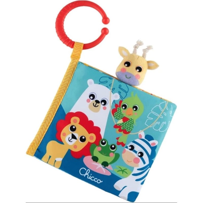 CHICCO (FABRIC) ANIMAL BOOK STROLLER TOY