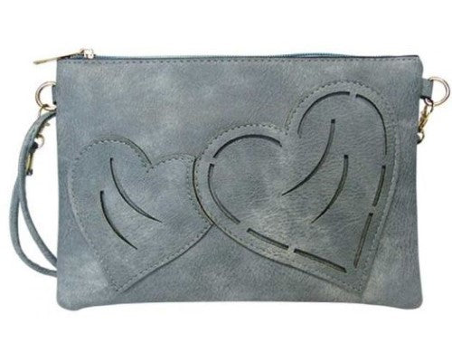 Shoulder Bag Two Hearts Blue