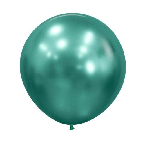Sempertex 60cm Metallic Reflex Aurora Green Latex Balloons 3PK
