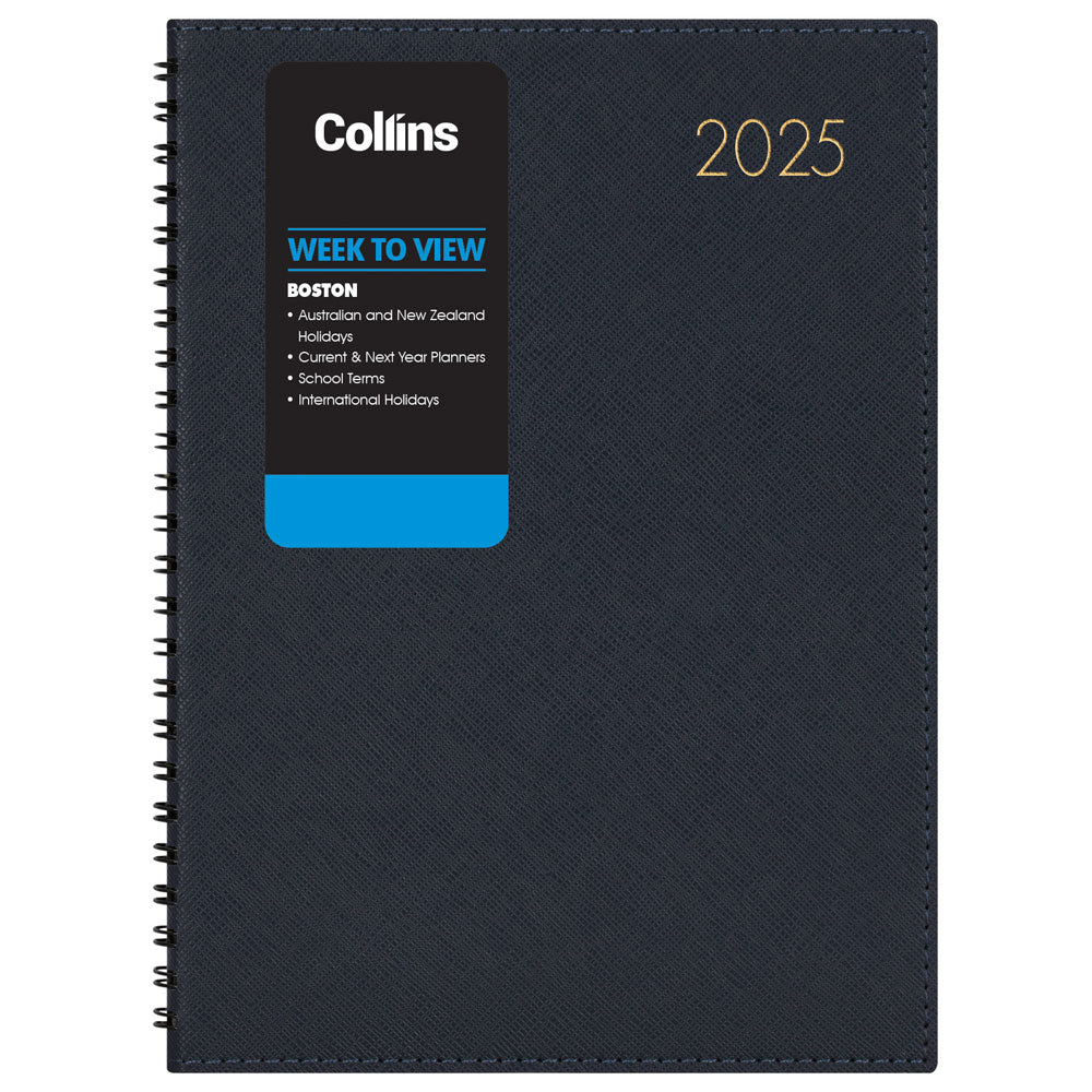 Collins Boston A43 Week To View Diary Navy Odd Year