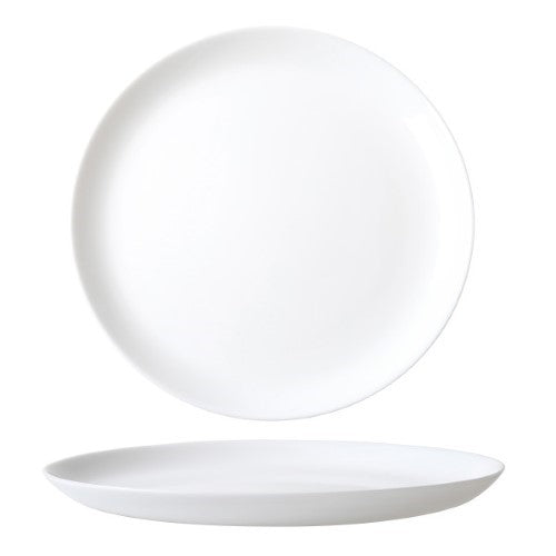 White Coupe Glass Dinner Plate 25cm - Wiltshire- Set of  6