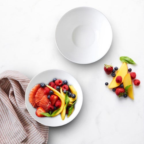 White Coupe Glass Noodle Bowl 18cm - Wiltshire- Set of  6