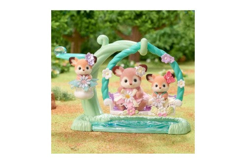 Sylvanian Families Play Set - Deer Babies Floral Swing Set
