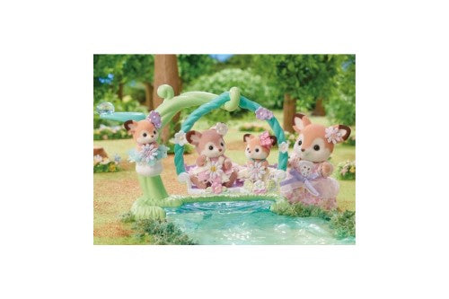 Sylvanian Families Play Set - Deer Babies Floral Swing Set
