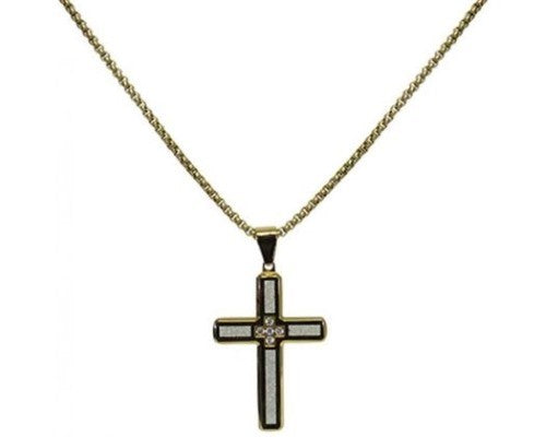 Necklace - Jax White Diamante Cross