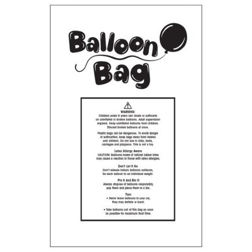 Balloon Transport Bags 100 Pack (79cm x 170cm)