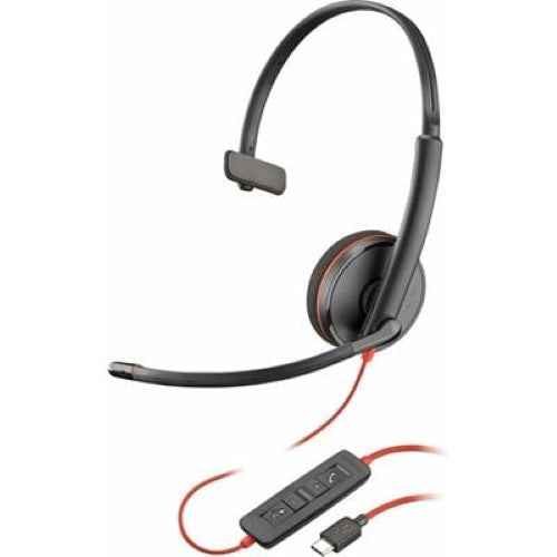 HP Poly Blackwire 3210 Monaural USB-C Headset +USB-C/A Adapter (8X214AA)